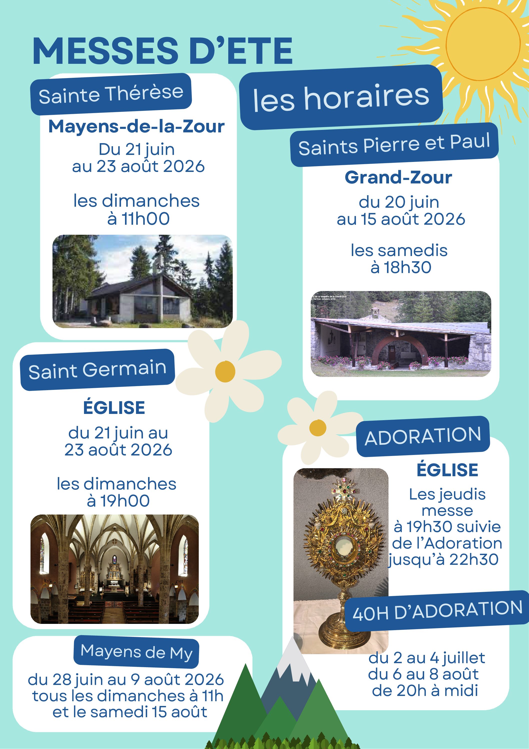 Horaires Messes d'été 2026